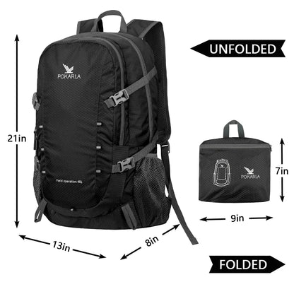 40L Travel Backpack Waterproof Lightweight Packable Outdoor Hiking Camping Daypack Men's and Women's Foldable Climbing Back Bags