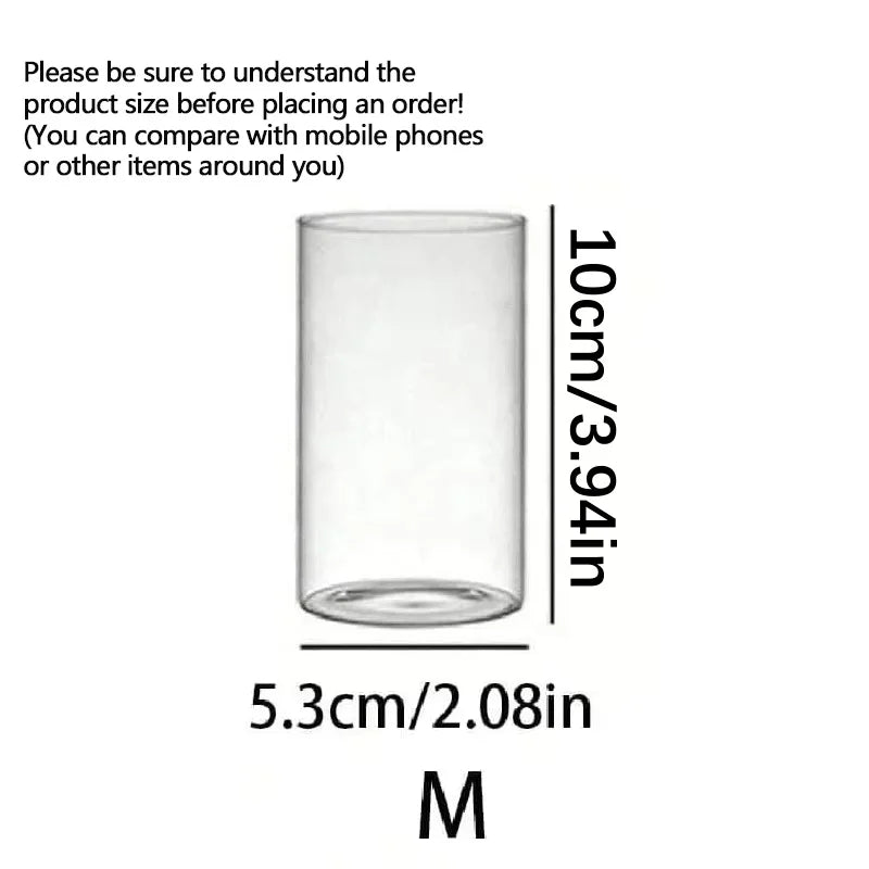 Clear Cylinder Glass Candle Holder Pillar High Borosilicate Glass Candle Holder Vase Wedding Party Decor(Candles Not Included)