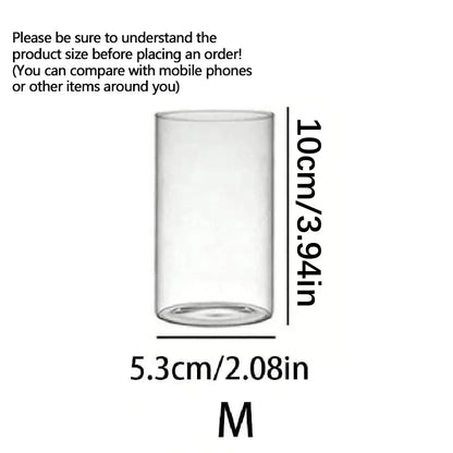Clear Cylinder Glass Candle Holder Pillar High Borosilicate Glass Candle Holder Vase Wedding Party Decor(Candles Not Included)
