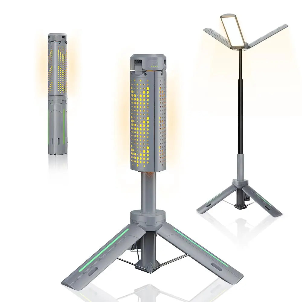 Folding Camping Light Portable Telescopic Lanterns USB Rechargeable 8000mAh Outdoor Waterproof Power Bank Lamp With Triangle Sta