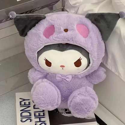 =New Kawaii 25cm Sanrio Plush Toy Jade Dog Kuromi Dressing Doll Doll Plush Toy Stuffed Animal Patung Dolls Birthday Gift