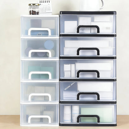 Clear Desktop Storage Box with Drawer Heightened Table Organizer Plastic Office storage cabinet  for Stationery cosmetics