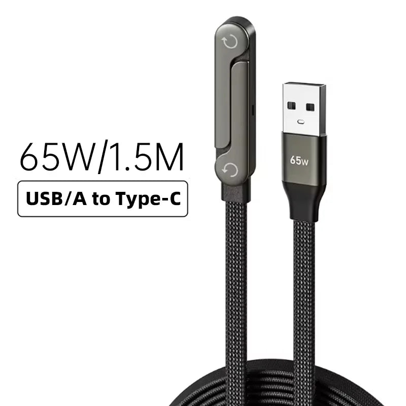 oozcc 240W Elbowed 180° Fast Charging Foldable Phone Holder,PD cable Nylon Data Sync, For iPhone 17, Samsung, Xiaomi, POCO, Tesl