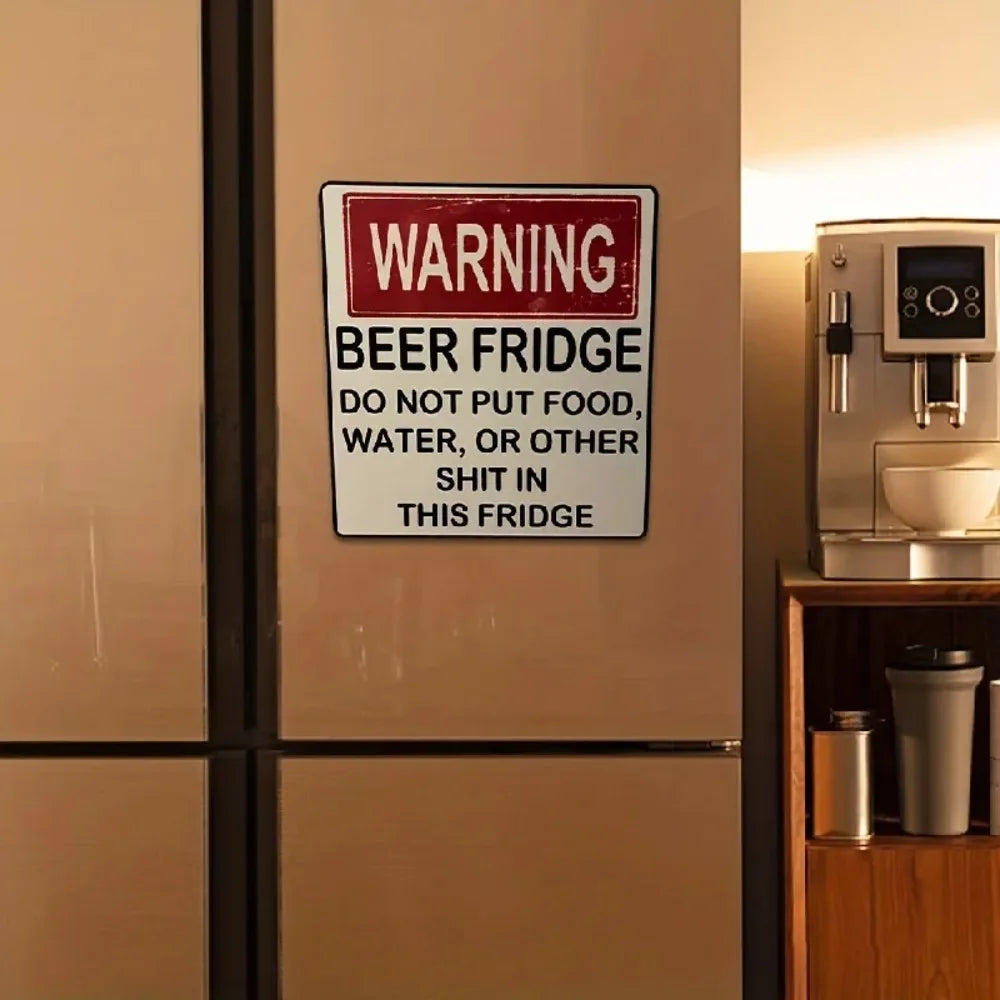 1pc,  Funny Warning Sign Beer Stickers,Kitchen Accessaries, Kitchen Decor, Home Decor, Dorm Essential, Valentine's Day Gifts