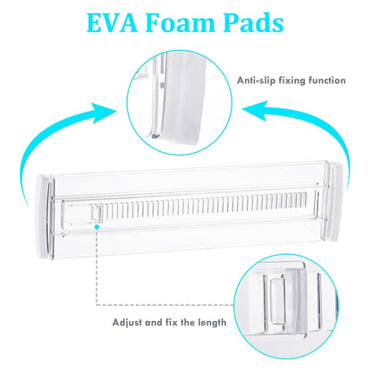 6/8/10/12-Pack Adjustable Drawer Organizers, Clear Expandable Dresser Organizers for Storing Clothes Kitchen Utensils