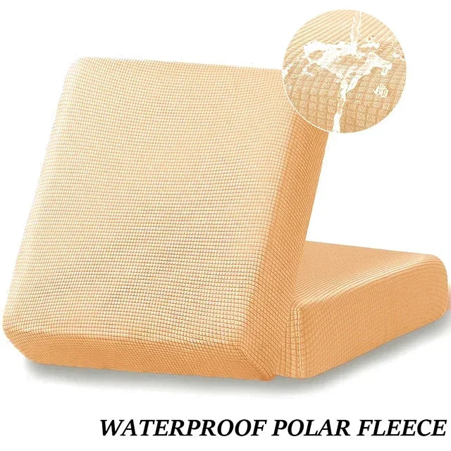 Waterproof Sofa Seat Cushion Cover Jacquard Polar Fleece Sofa Covers Elastic Removable Couch Cover Pets Kids Furniture Protector