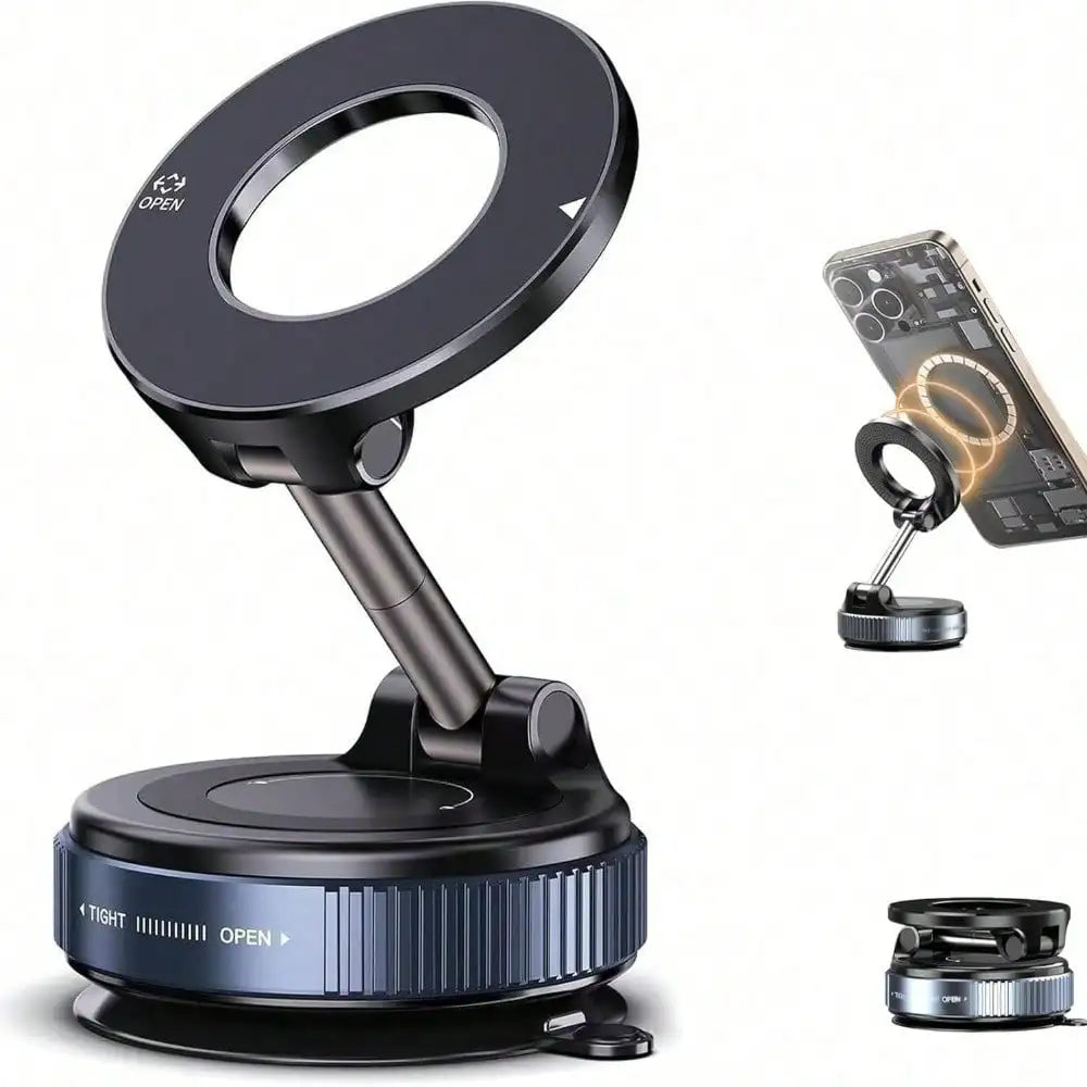 360° Nano Gel Magnetic Car Phone Holder with Suction Cup Mount