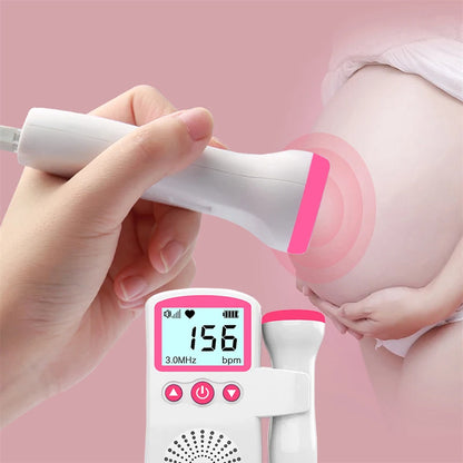 3.0 Fetal Doppler Hand-held Pocket Portable Sound Baby Heart Pregnancy Ultrasound Fetal Detector Machine Baby Heart Rate Monitor