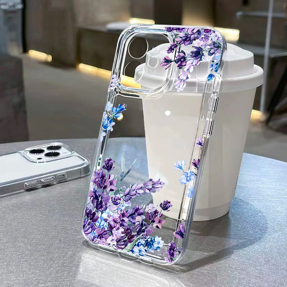 Cute Flower Clear Case For Samsung Galaxy A56 5G A57 A36 S26 S25 Ultra S24 FE S23 Case A37 A55 A54 A26 A07 A17 Shockproof Cover