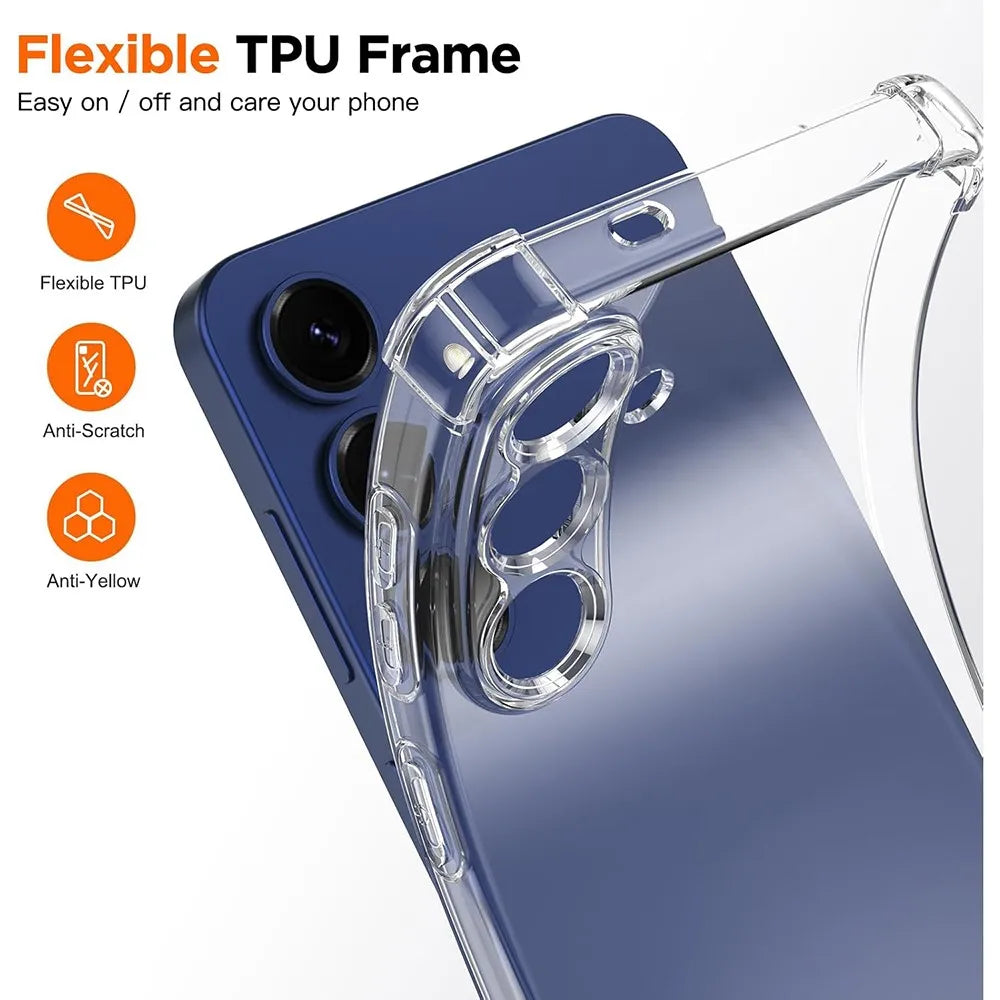 Shockproof Silicone Case For Samsung Galaxy S26 S25 S24 S23 S21 FE S22 Ultra Plus 5G Clear Ultra Thin Soft Cover S25 Edge Shell