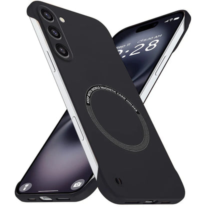 Magnetic Slim for Samsung S23 S22 S21 FE Plus Ultra Frameless Phone Cases Matte Hard Plastic Cover Borderless Shockproof Armor