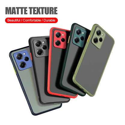 Luxury Matte Armor Case for Xiaomi Note 12 Turbo 13 11 10 Pro Plus 5G Shockproof Bumper Phone Cover For Redmi 12 12C 10 10C 4G