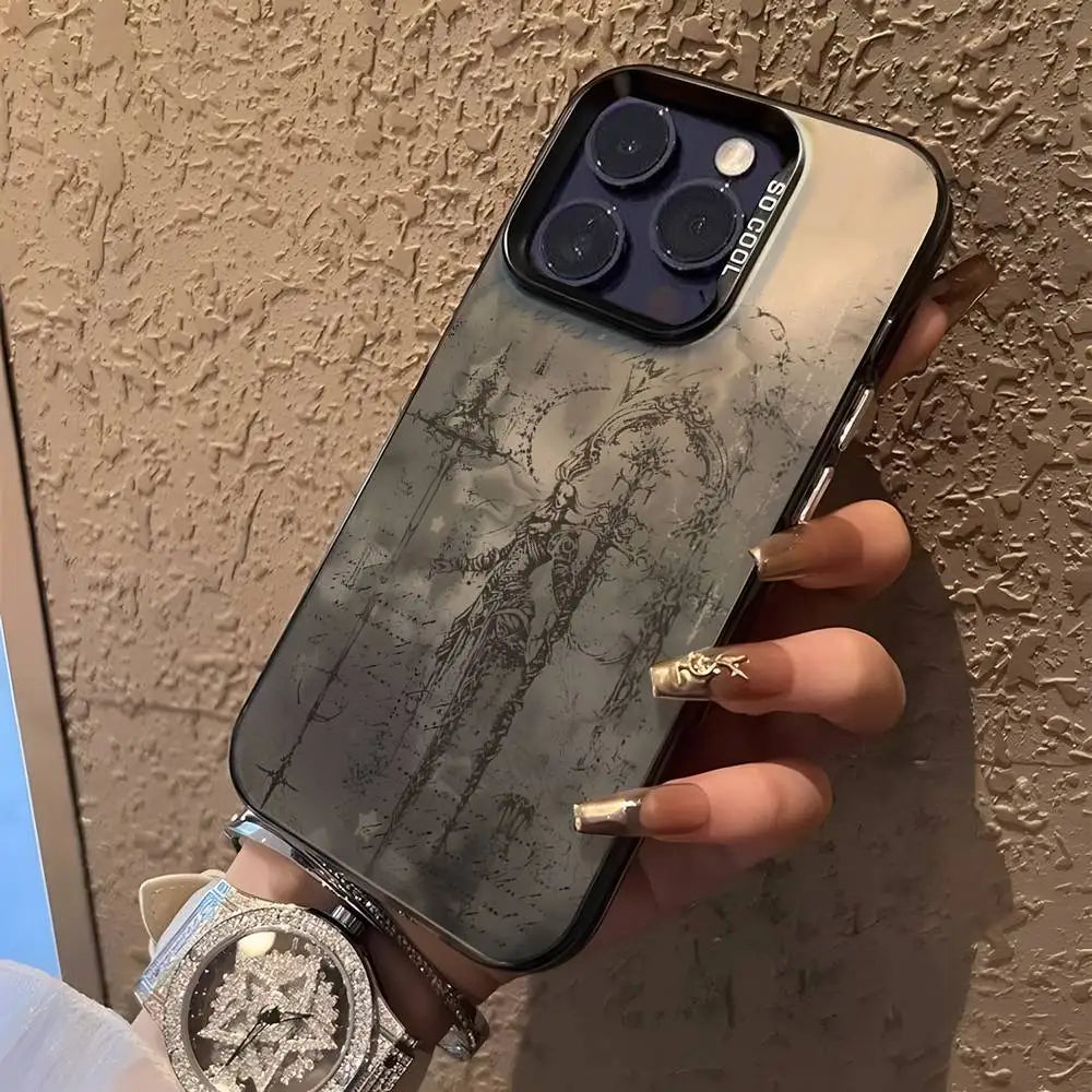 Cybersigilism Gothic Coquette Acrylic Silicone Hard Cover Frosted Case for iPhone 17 Air 16 E 15 14 Plus 13 12 Mini 11 Pro Max