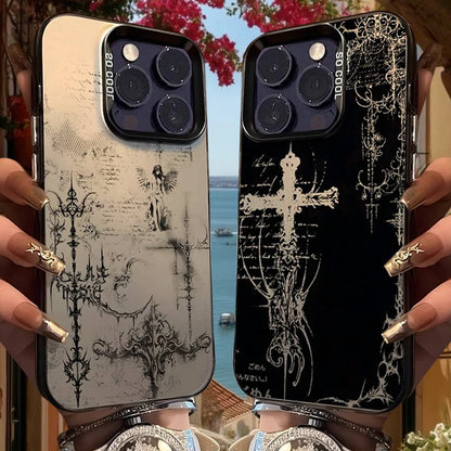 Cybersigilism Gothic Coquette Acrylic Silicone Hard Cover Frosted Case for iPhone 17 Air 16 E 15 14 Plus 13 12 Mini 11 Pro Max
