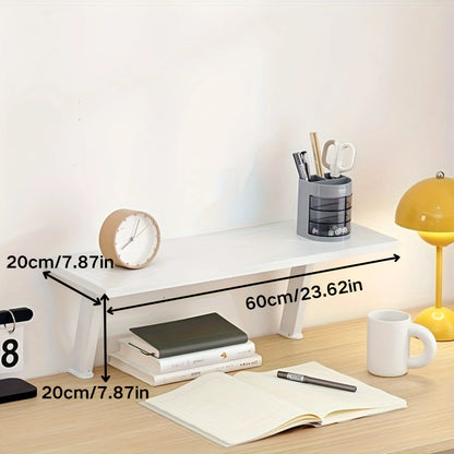No-Drill Floating Desk Shelf - 3-Tier Solid Wood Wall Organizer | Tool-Free Installation for Home Office, Dorm Room Holds Books