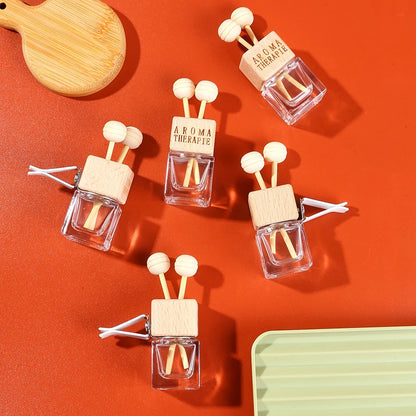Glass Car Essential Oil Diffuser Bottle – Refillable Vent Clip Aromatherapy