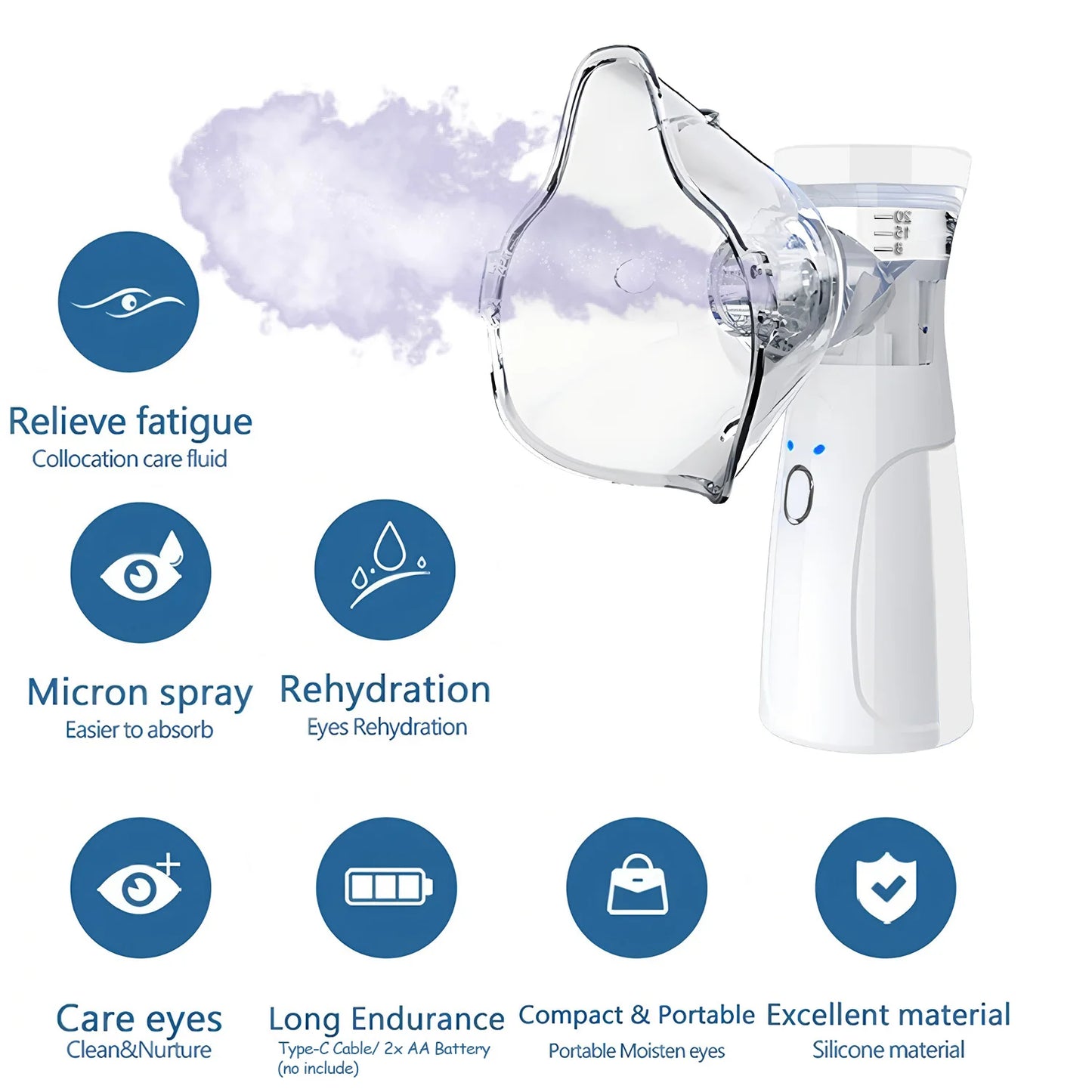 Mini Facial Steamer Nano Mister Facial Sprayer USB Nebulizer Humidifier Moisturizing Hydrating Women Beauty Skin Care Tool