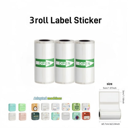 New 10 Roll Sticker Paper for Mini Printer Label Sticker Paper Color Thermal Paper Width for Label Maker Printers Photo Printing
