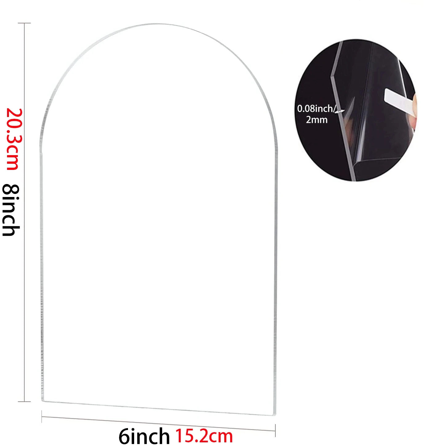 Clear Arch/Rectangular Acrylic Sheet Board for DIY Craft Signage Display Projects Picture Frame Wedding Place Card Decor Sign