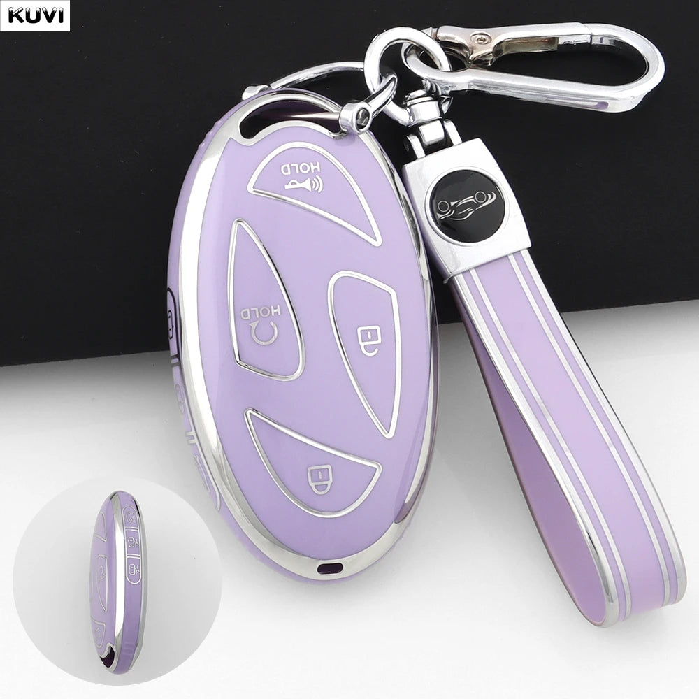 For Hyundai IONIQ 6 New Grand Prix GN7 Kona 5 7 Buttons Fashion TPU Car Remote Key Case Cover Protected Keychain Fob Accessories