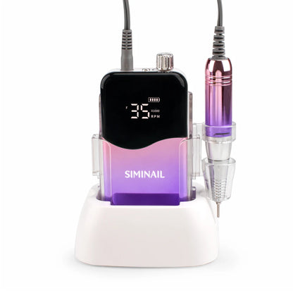 SIMINAIL Professional Nail Drill Machine 35000RPM Portable Electric Nail File Rechargeable Manicure Machine Set Efile Bit Kit