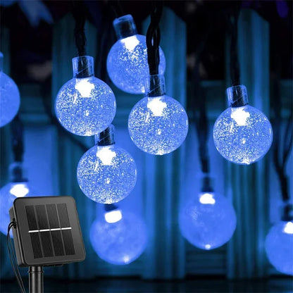5-22M Solar String Lights Outdoor 200 Led Crystal Globe Lights Waterproof Solar Festoon Fairy Light For Garden Christmas Decor