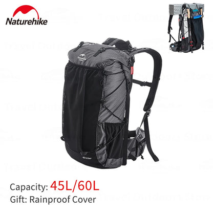 Naturehike Outdoor Mountaining Backpack Waterproof High Capacity Sports Climbing Ultralight Hiking Travel Bag With Rain Cover