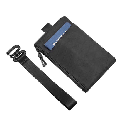 Zip Clutch with Wristband, Passport Holder Zipper Wallet and EDC Carrier - Weatherproof and RFID Blocking - 3 External Slots