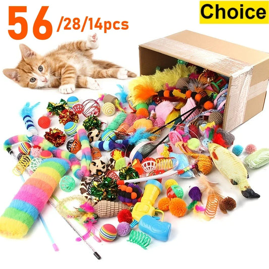 Cat Toys Mixed Pack – Plastic & Plush Variety Set