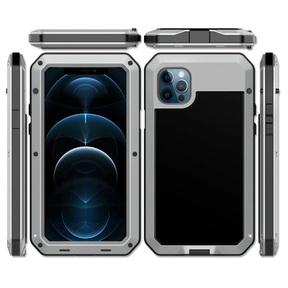 Heavy Duty Protection Armor Metal Aluminum Case for iPhone 16 15 14 13 12 mini 11 Pro 7 8 Plus XS Max XR SE 16e Shockproof Cover