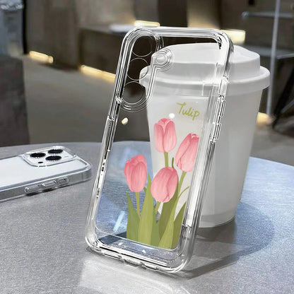 Flowers Vine Clear Case For Samsung S25 Ultra S26 S24 FE S23 Plus S22 S21 A57 A56 5G A55 A54 A53 A52S A37 A36 A35 A26 Case Cover
