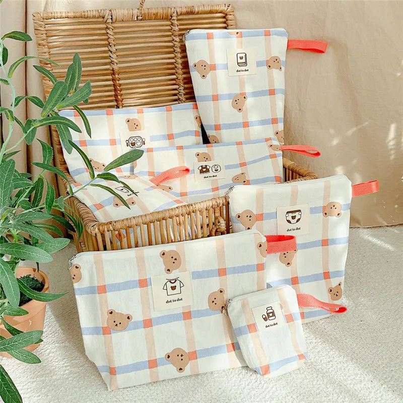 Waterproof Baby Diaper Storage Bag 7pcs/set Kindergarten Kids Clothing Nappies Organizer Toilet Storage Medicine Bento Bag
