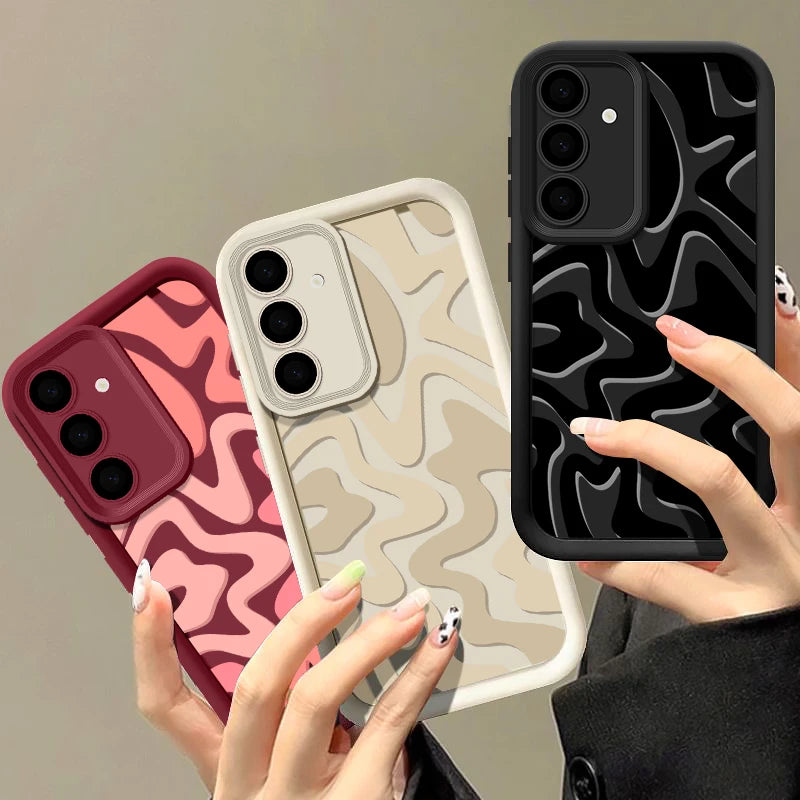 Striped Pattern Phone Case For Samsung Galaxy A57 A27 A37 A56 A16 A17 A36 A26 A55 A54 A15 S26 S25 S24 S23 S22 Ultra S25 FE Cover
