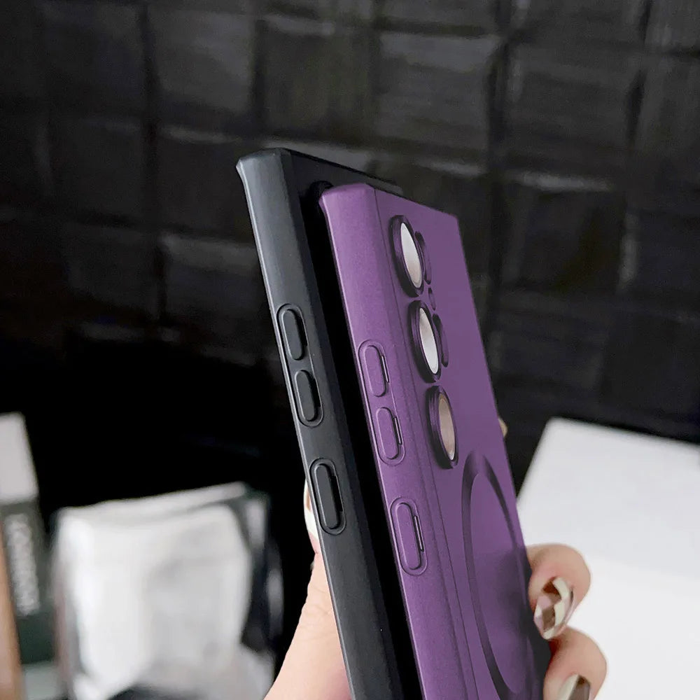 Soft Shockproof Magnetic Case For Magsafe Samsung Galaxy S26 Ultra S25 S24 S22 S21 Plus S20 FE Edge With Lens Protector Cover