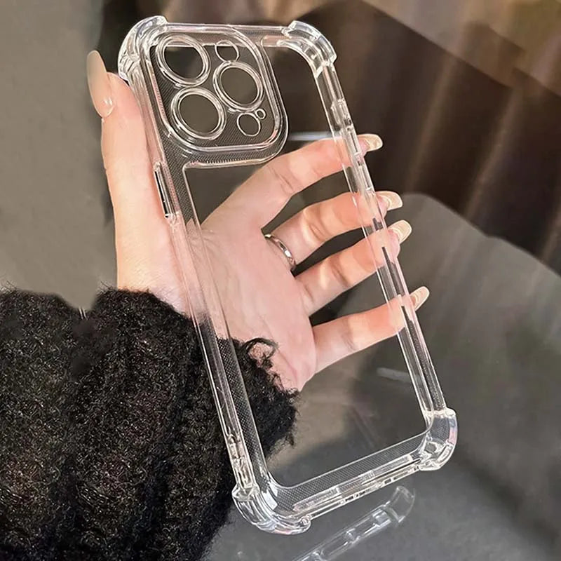 Dual-Layer Airbag Shockproof Clear iPhone Case – PC and TPU Cover for iPhone 7–17 Series