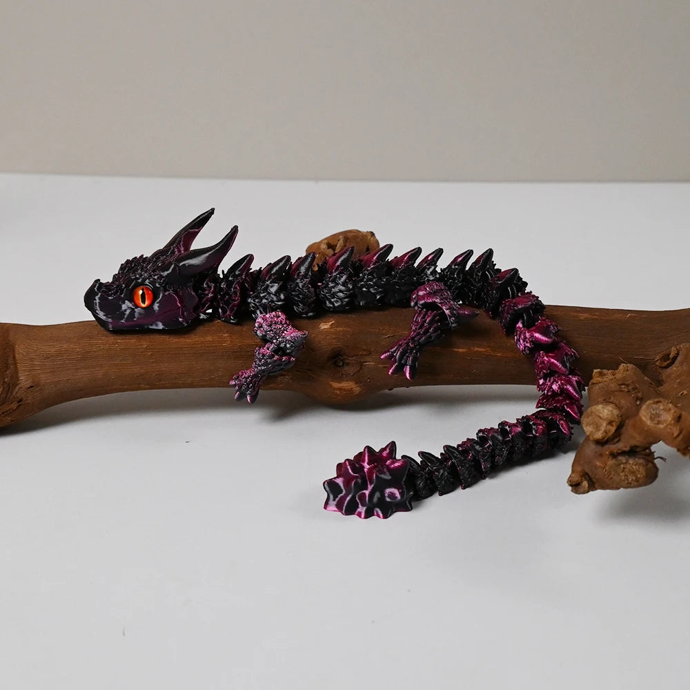 1pc Charming 3D Printed Double-Horned Dragon Figurine with Random Eyes - Ideal for Car Ornament, Home & Car Decor, Living Room