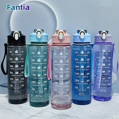 800ml Leakproof Sports Water Bottle with Time Scale