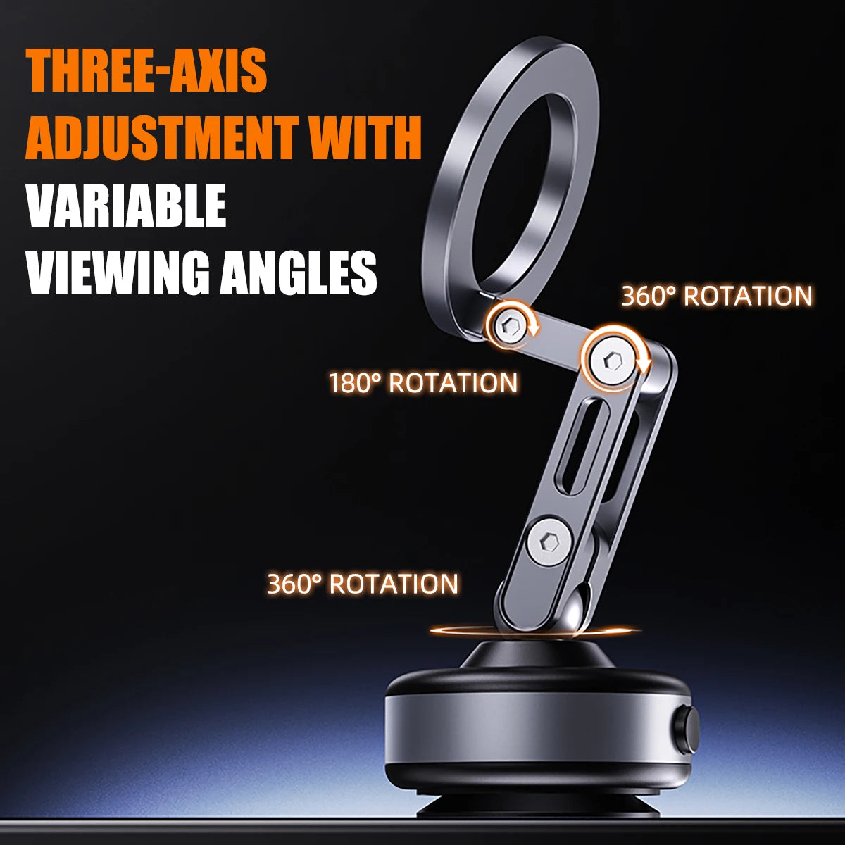 Vacuum Magnetic Suction Cup Car Mobile Phone Mount Universal Folding Phone Stand Universal Auto Phone Stand for 4-7 Inches