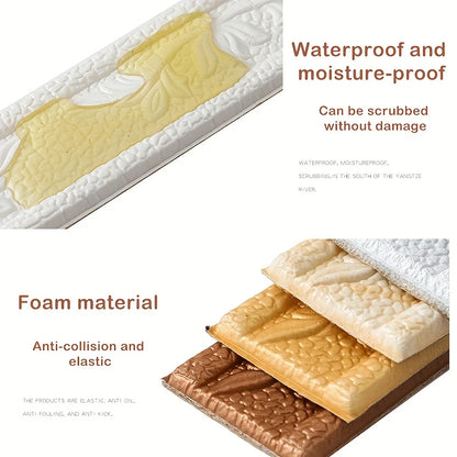 230cm Foam Wall Edge Strip Stickers Can be folded in half Self-Adhesive Waterproof Baseboard Corner Waist Line Sticker HomeDecor