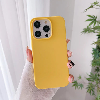 Luxury Candy Color Silicone Soft Case For iPhone 16 15 14 13 12 11 Pro Max Plus Mini Matte Frosted Cover Ultra Thin Shell Coque