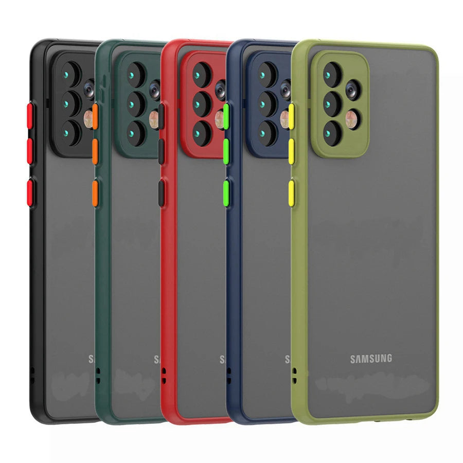 Armor Shockproof Matte Case For Samsung Galaxy A72 A55 A52 A05 A26 A17 A15 A37 A53 A73 A16 A36 A56 5G A23 A57 A35 Bumper Cover