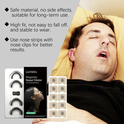 Gentle-Fit Magnetic Nasal Vents, Reusable Nose Dilator for Snore-Free Sleep & Better Breathing During Exercise, Airflow-Enhanced Comfort Band