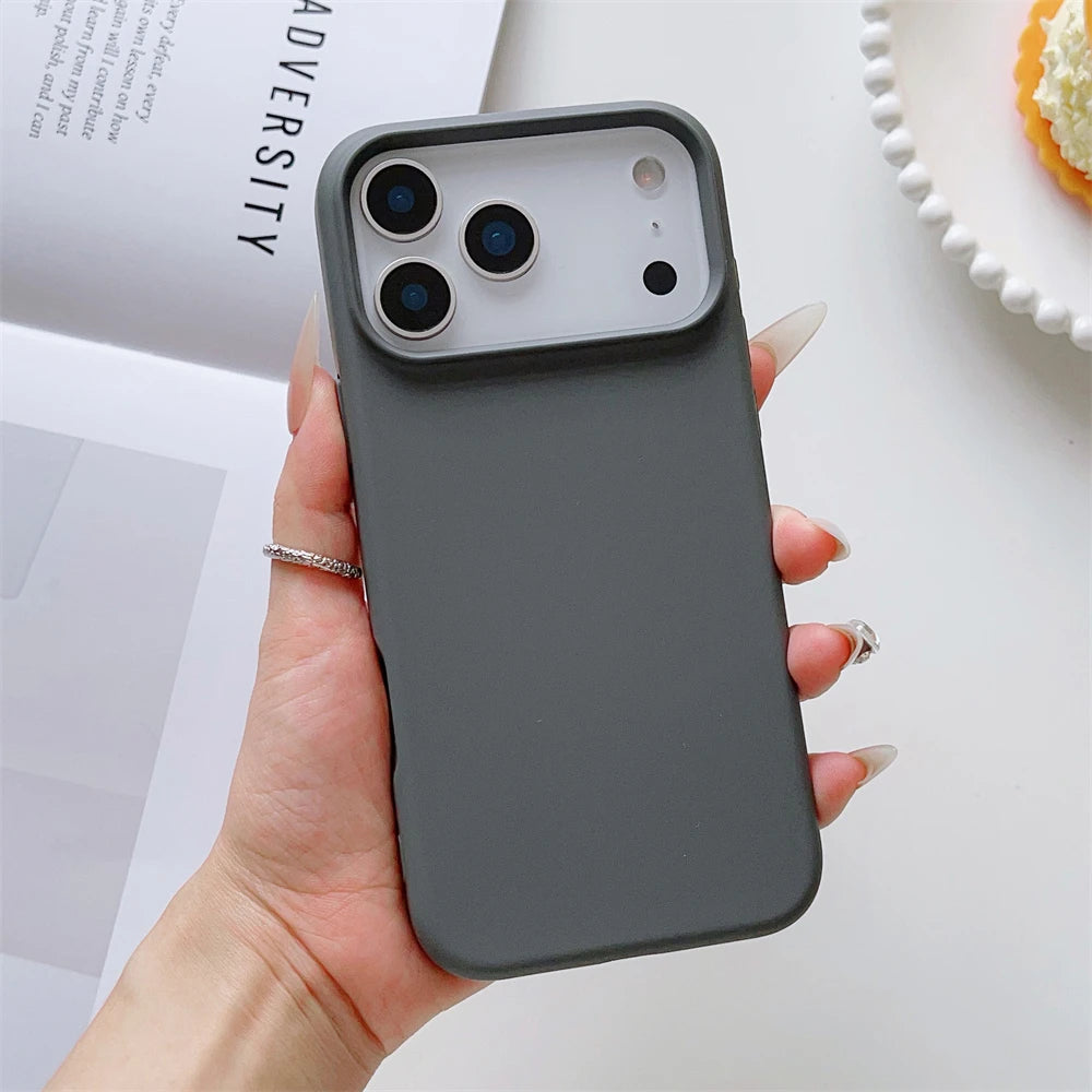 Matte Candy Color Phone Case for iPhone 17 Air 16 16E 15 Pro Max Liquid Silicone Shockproof Protection Skin Feeling Solid Cover