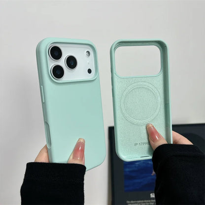 Magnetic Liquid Silicone Case for iPhone 17/17 Air/17 Pro/17 Pro Max For Magsafe Big Camera Hole Cover Shockproof Protective