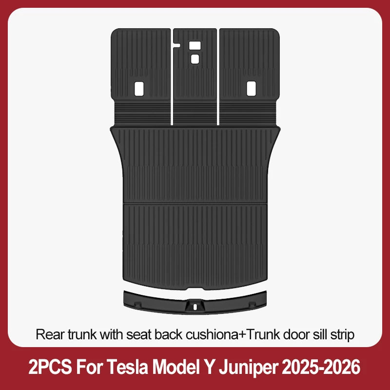 For Tesla New Model Y Juniper Premium/Performance 2025+ TPE Floor Mats Luggage Mat Wear-resistant Foot Pads ModelY Trunk Mats