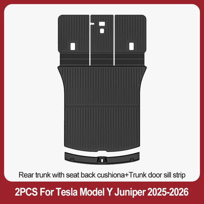 For Tesla New Model Y Juniper Premium/Performance 2025+ TPE Floor Mats Luggage Mat Wear-resistant Foot Pads ModelY Trunk Mats