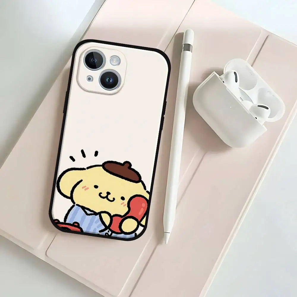P-Pompompurins Black Phone Case That Fits For IPhone 17,16,15,11,13,14 Pro Max,Plus,X,Xr,Xs Max,13Mini