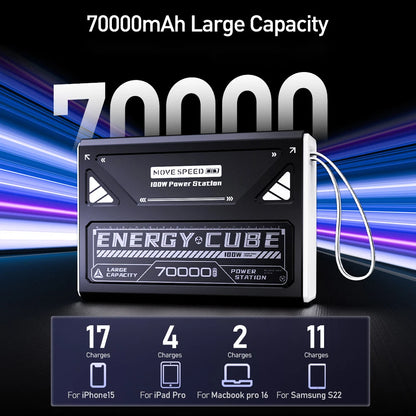MOVESPEED Z70 Pro Large Capacity Power Bank 140W Max Fast Charge Laptop External Battery Charger for MacBook Pro Outdoor Camping