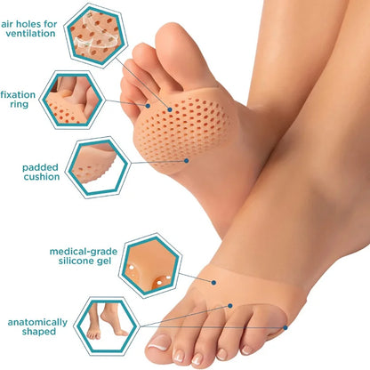 2Pcs Silicone Gel Toe Separator Hallux Valgus Bunion Adjuster Foot Protector Cushion Daily Feet Care Supply