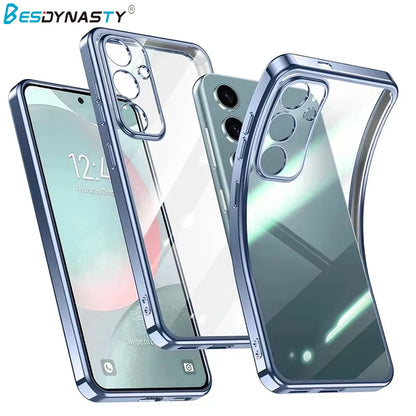 Plating Silicone Soft Case For Samsung Galaxy S26 Ultra S25FE S24 S23 FE Plus A57 A37 A56 A36 A16 A17 Transparent Clear Cover